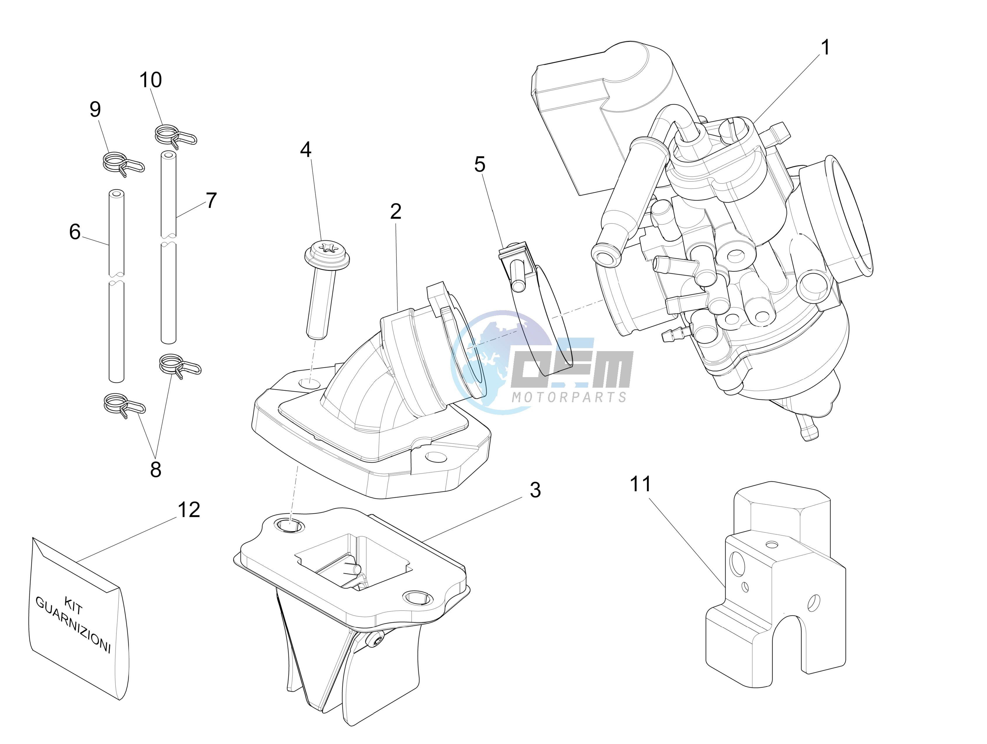 Carburettor assembly - Union pipe