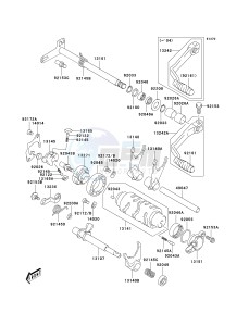 KSF 400 A [KFX400) (A1-A3) [KFX400) drawing GEAR CHANGE MECHANISM