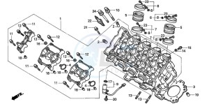 CBR900RR FIRE BLADE drawing CYLINDER HEAD