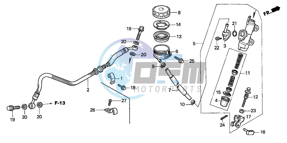 RR. BRAKE MASTER CYLINDER