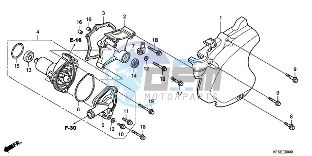 LEFT CRANKCASE COVER/WATE R PUMP