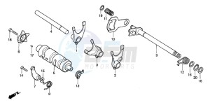 XR125L drawing GEARSHIFT DRUM