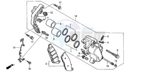 VT750C2 drawing FRONT BRAKE CALIPER