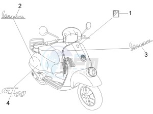 GT 250 ie 60 deg (Euro 3) drawing Plates - Emblems