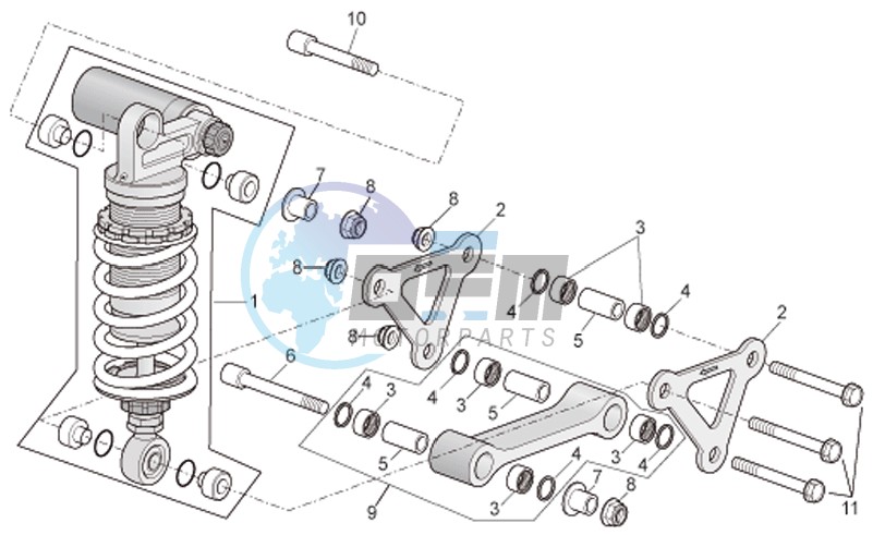 Connecting rod - Rear shock absorber