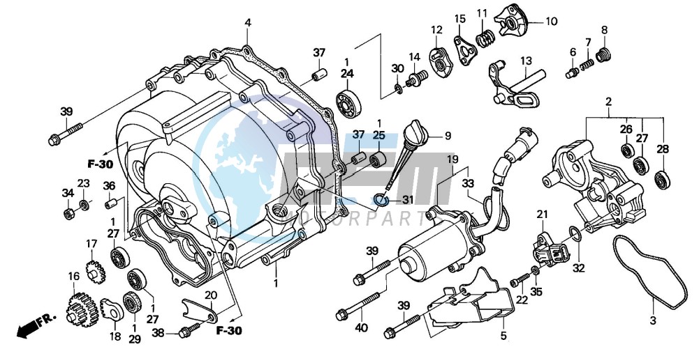 FRONT CRANKCASE COVER (TRX250TE)