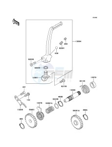 KX65 KX65A8F EU drawing Kickstarter Mechanism