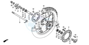 XR600R drawing REAR WHEEL