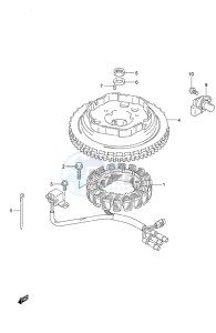 DF 9.9B drawing Magneto Electric Starter