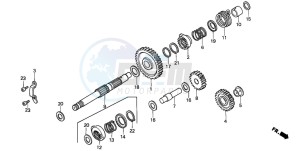 TRX350 FOURTRAX drawing KICK STARTER SPINDLE