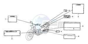 CB250 drawing CAUTION LABEL