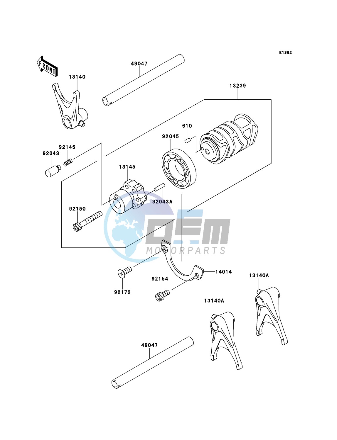 Gear Change Drum/Shift Fork(s)