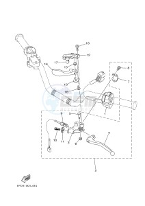 YFZ450 YFZ450B (1PD2 1PD3 1PD1) drawing HANDLE SWITCH & LEVER