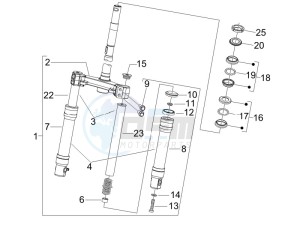 Fly 125 4t drawing Fork steering tube - Steering bearing unit