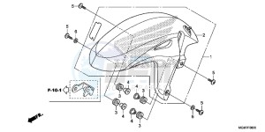 CB600FAD Hornet - CB600F ABS England - (3ED) drawing FRONT FENDER