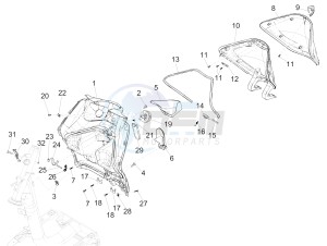 LIBERTY 50 IGET 4T 3V E4-2020 (APAC) drawing Front glove-box - Knee-guard panel