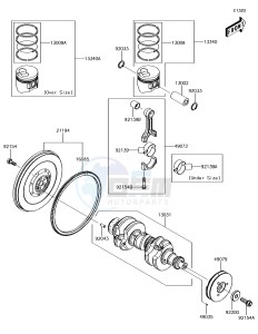 MULE PRO-DXT KAF1000BHF EU drawing Crankshaft/Piston(s)