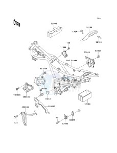 EX 250 F [NINJA 250R] (6F-7F) F6F drawing FRAME FITTINGS