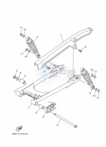 YBR125EGS (43BK) drawing REAR ARM & SUSPENSION