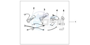 FJS600A SILVER WING drawing GRIP HEATER SS/ON-OF