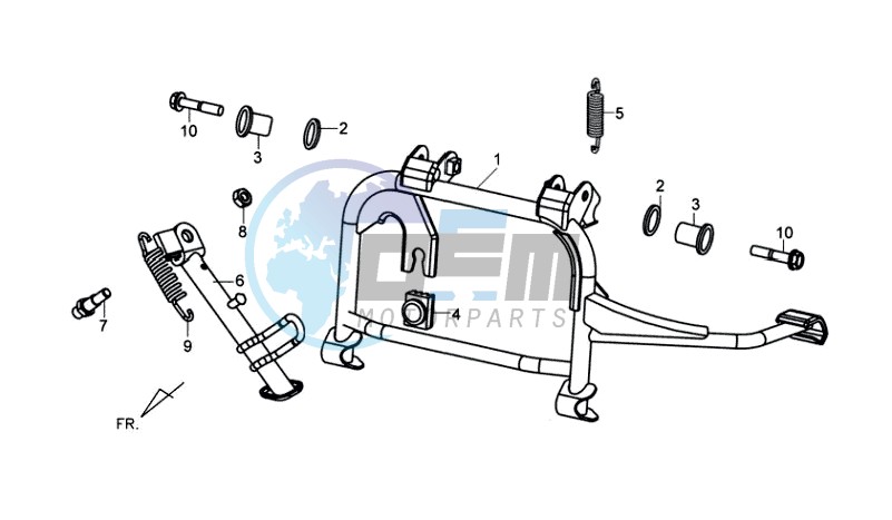 CENTRAL STAND - SIDE STAND - KICKSTARTER PEDAL