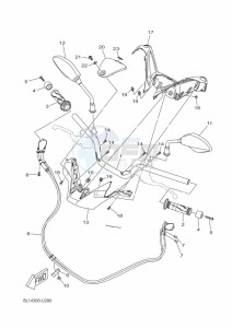 CZD300-A XMAX 300 (BGS2) drawing STEERING HANDLE & CABLE