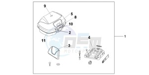 VFR800A9 France - (F / ABS CMF MME TWO) drawing TOP BOX 45L