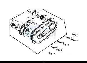 ORBIT III 50 (45 KM/H) (XE05W1-EU) (L8-M0) drawing L. CRANK CASE COVER