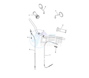 WR X 125 drawing STEERING HANDLE AND CABLE