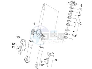 Beverly 250 e3 drawing Fork steering tube - Steering bearing unit