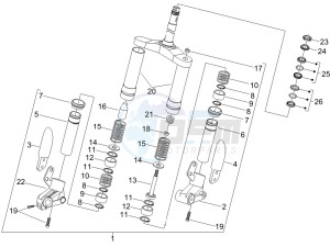 Stalker 50 drawing Fork steering tube - Steering bearing unit