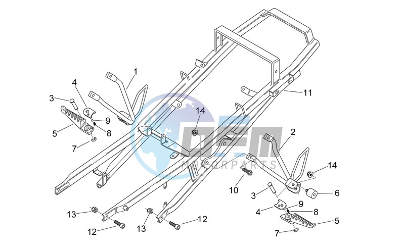 Rear footrests