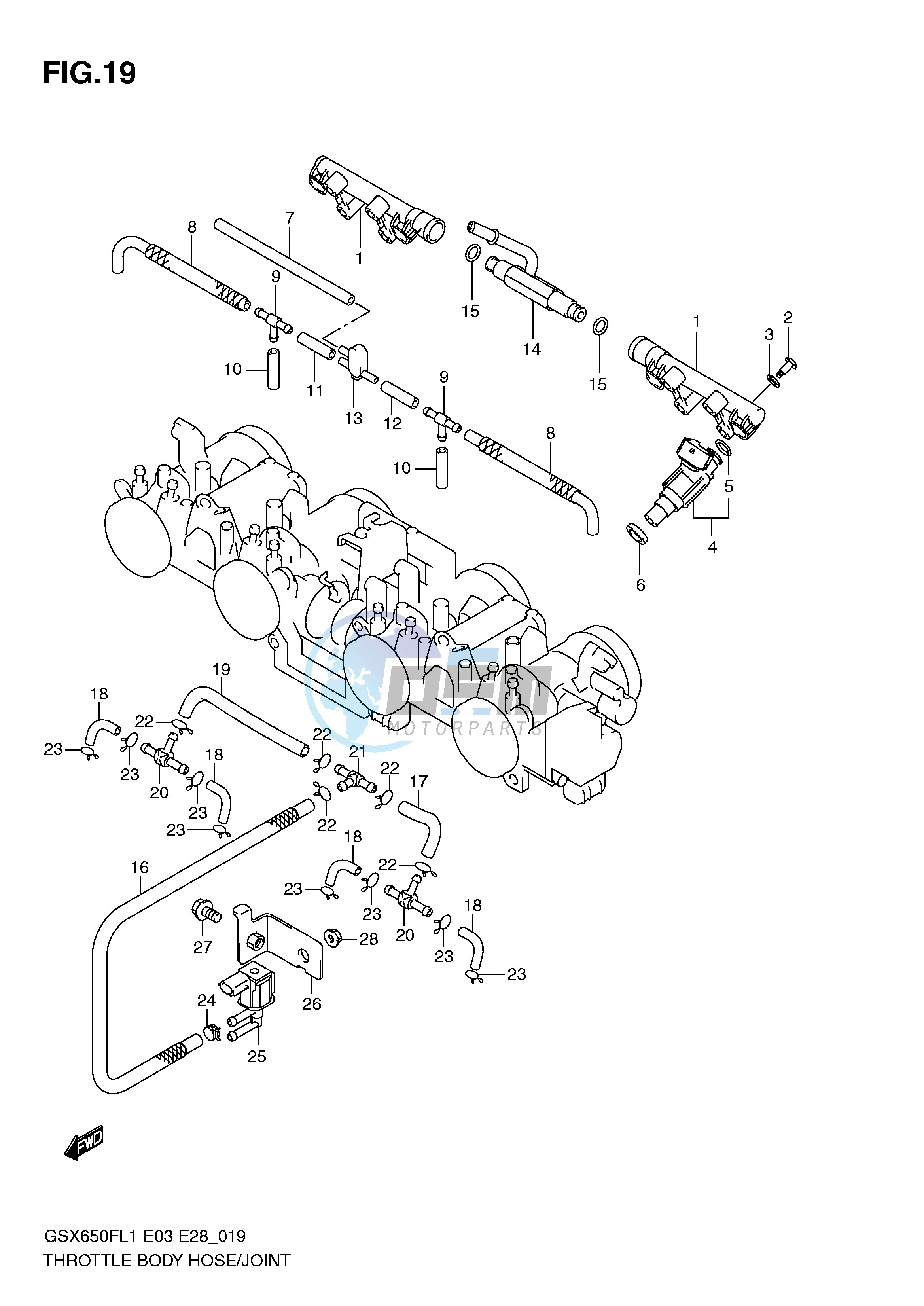 THROTTLE BODY HOSE JOINT (GSX650FL1 E33)