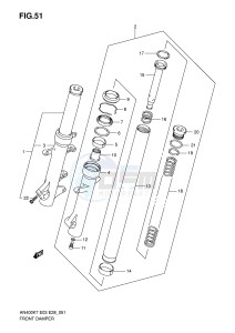 AN400 (E3-E28) Burgman drawing FRONT FORK DAMPER (AN400K7 K8 K9 L0)