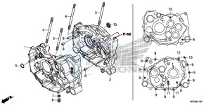 TRX420TM1E TRX420 Europe Direct - (ED) drawing CRANKCASE (TRX420FE1/FM1/FM2/TE1/TM1)