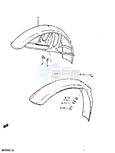 DR125S (Z-D) drawing FRONT FENDER