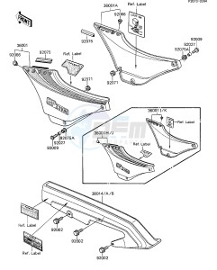 ZX 1100 A [GPZ] (A1-A2) [GPZ] drawing SIDE COVERS_CHAIN COVER