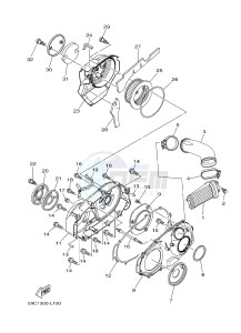 XP500A T-MAX 530 (59C9) drawing CRANKCASE COVER 2