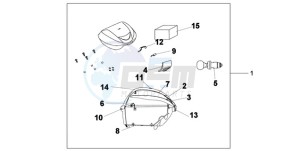 SH300AR9 France - (F / ABS CMF SPC TBX) drawing TOP BOX 35 L PEARL MONTANA BLUE