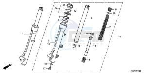 NSC50T2F NSC50T2 UK - (E) drawing FRONT FORK