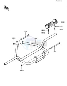 KLT 200 C [KLT200] (C2) | DIFFIRENTIAL AXLE [KLT200] drawing FOOTRESTS -- 84 KLT200-C2- -