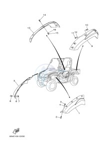 YXR700F YXR7FSPB RHINO 700 SPORTS EDITION (1RB9 1RBA 1RBB) drawing FENDER