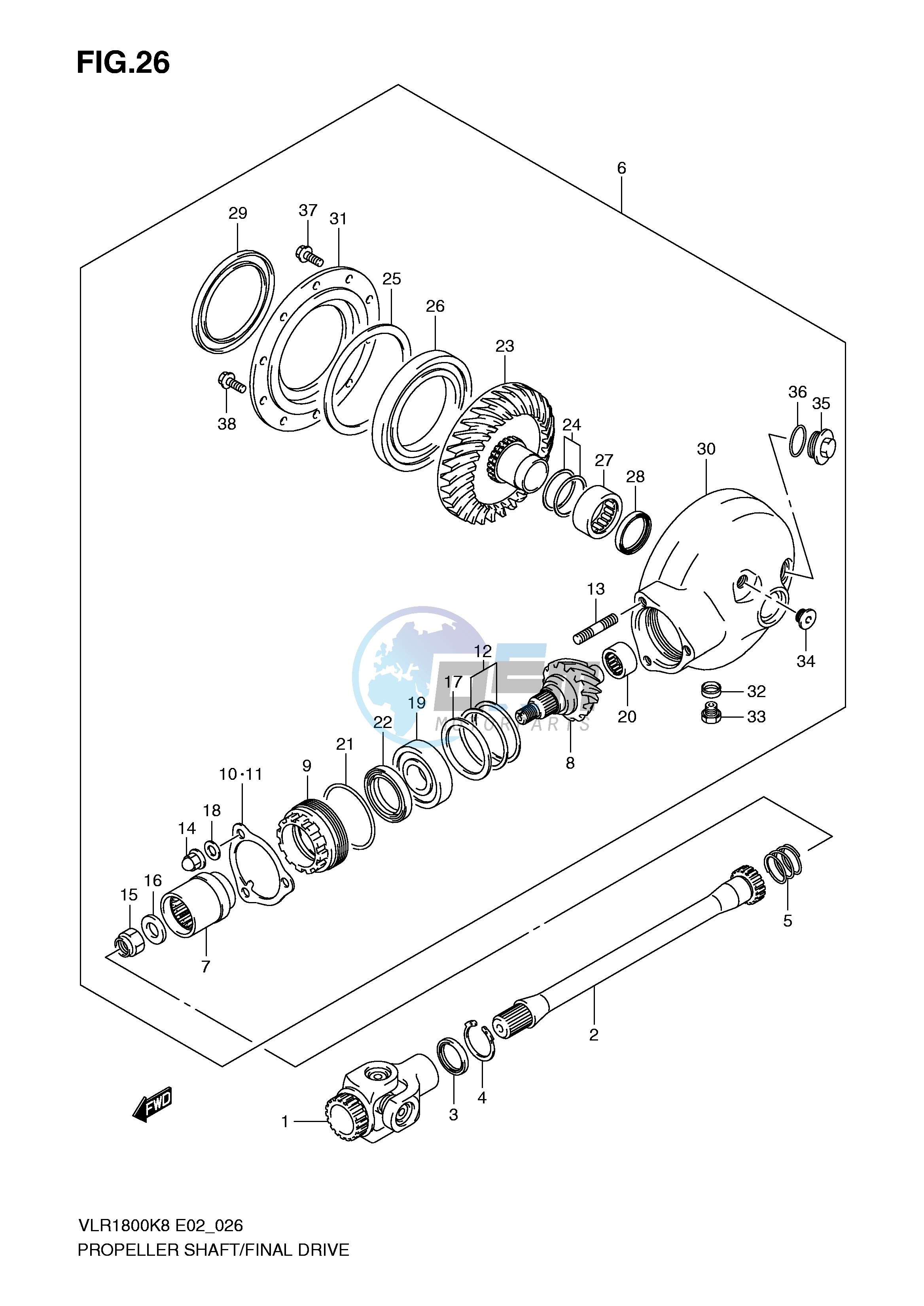 PROPELLER SHAFT FINAL DRIVE GEAR