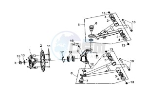 QUAD RAIDER 600 LONG CHASSIS drawing REAR FORK SUSPENSION