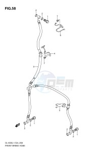 DL1000 (E24) V-Strom drawing FRONT BRAKE HOSE