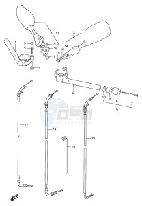 GSX-R1100W (E2) drawing HANDLEBAR (MODEL P R)