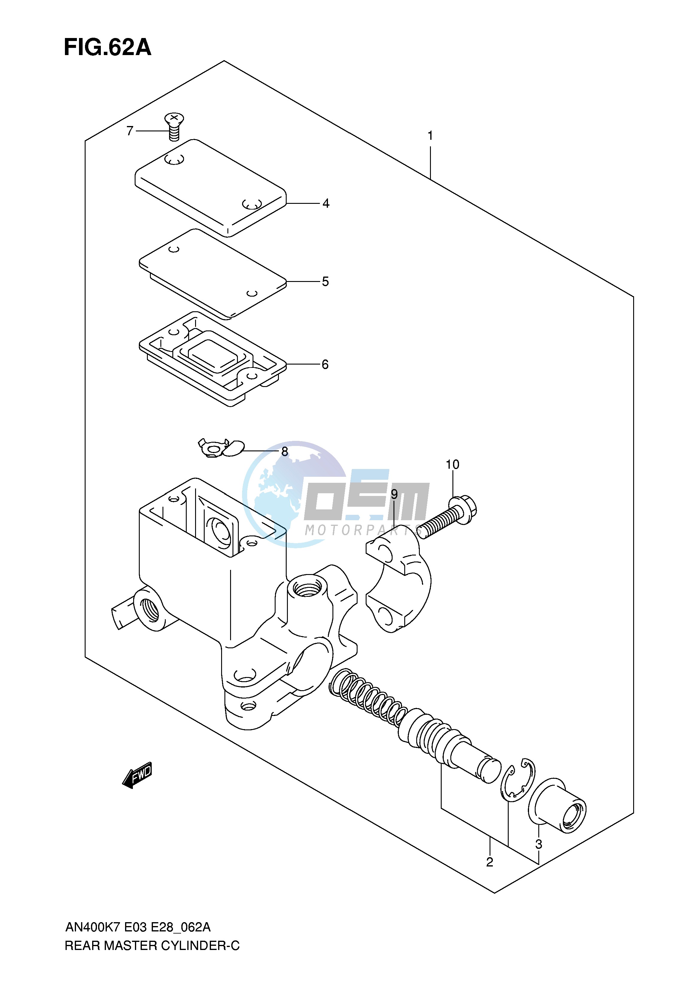 REAR MASTER CYLINDER (MODEL K8 K9 AK9 L0 AL0 ZAL0)