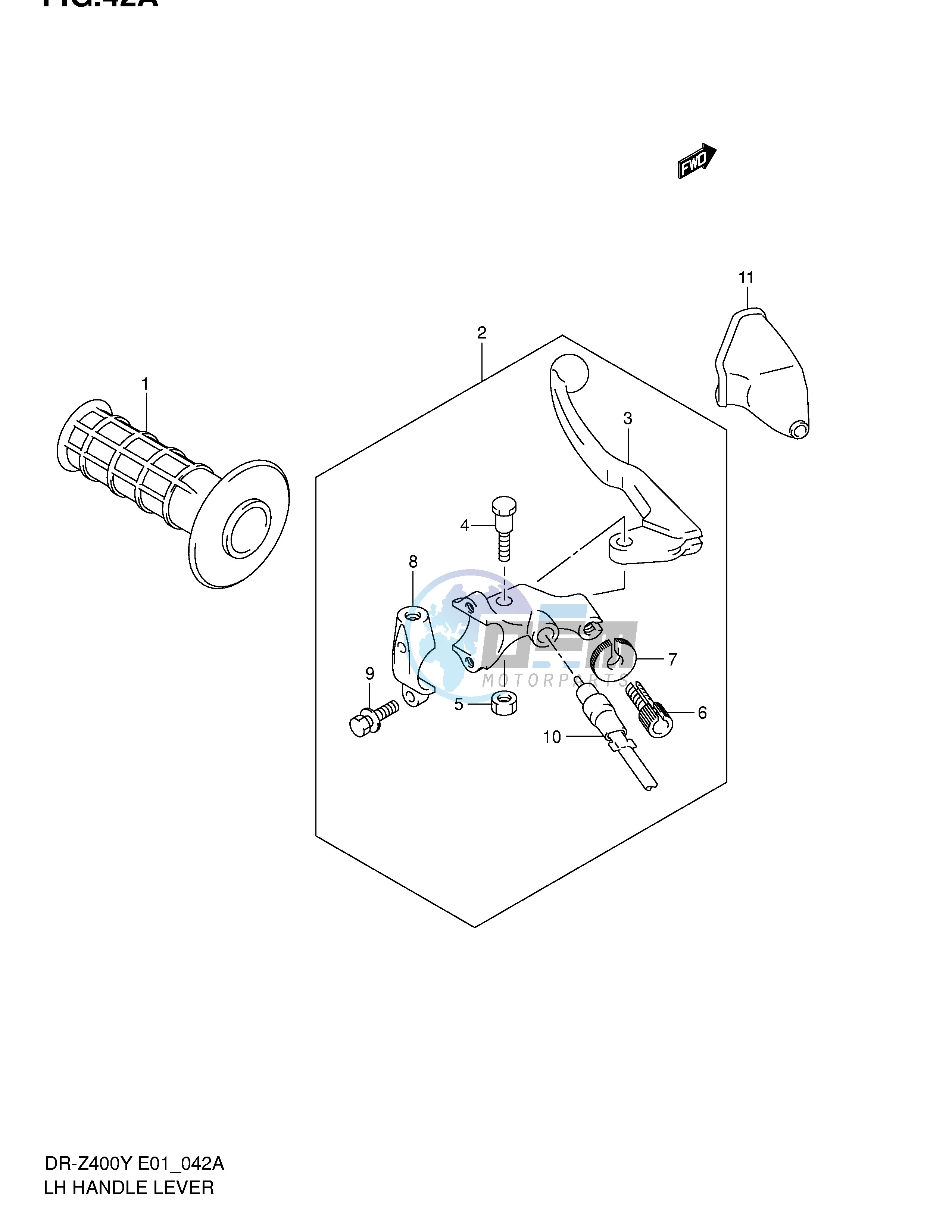 LEFT HANDLE LEVER (DR-Z400EY EK1 EK2 EK3 EK4 E24)