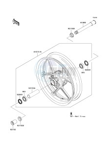 ZX 600 R [NINJA ZX-6R MONSTER ENERGY] (R9FA) R9FA drawing FRONT WHEEL