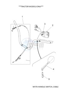 YFM700FWBD KODIAK 700 EPS (BGFB) drawing WVTA HANDLE SWITCH, CABLE